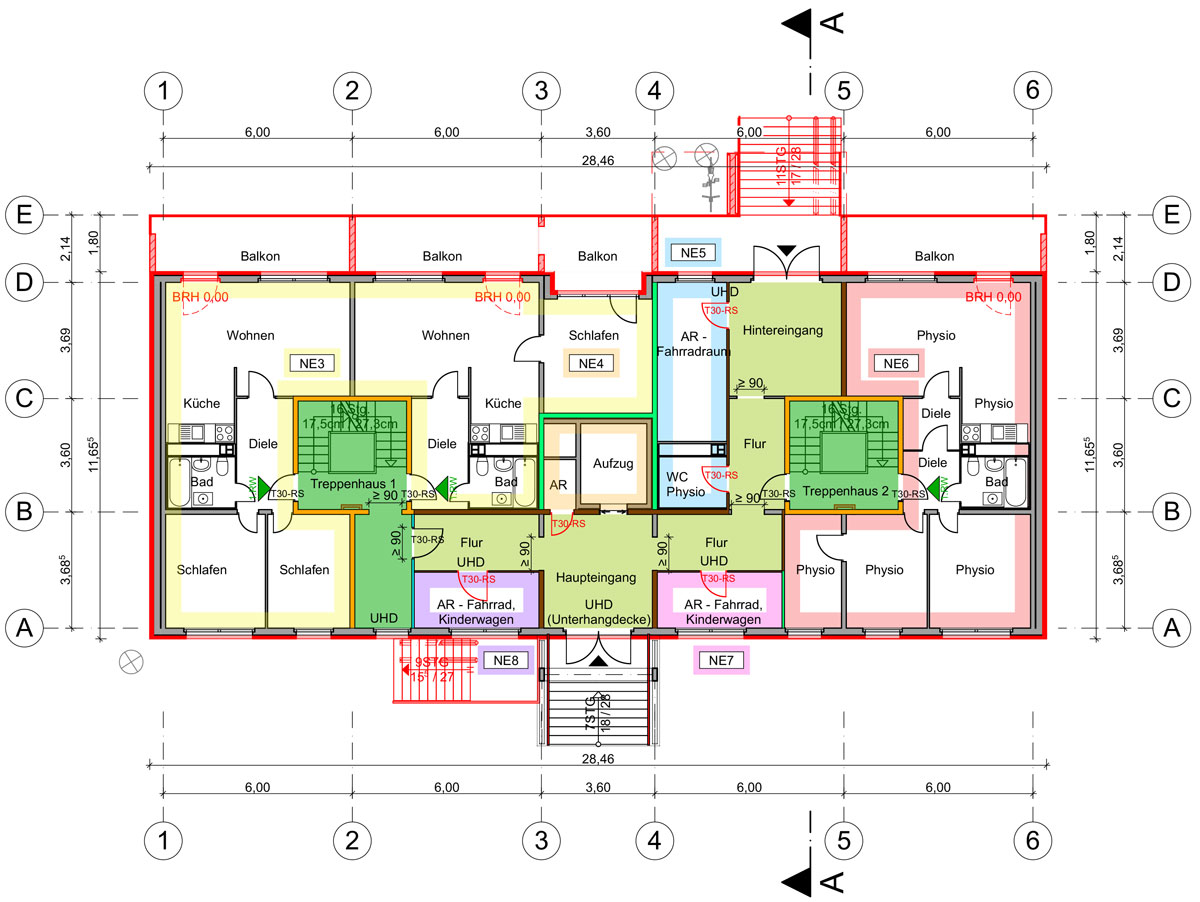 brandschutz-hochhaus-wohnhaus-grundriss-verteilergeschoss