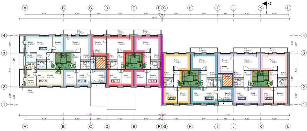brandschutz-planung-wohnen-im-hochaus-grundriss-normalgeschoss